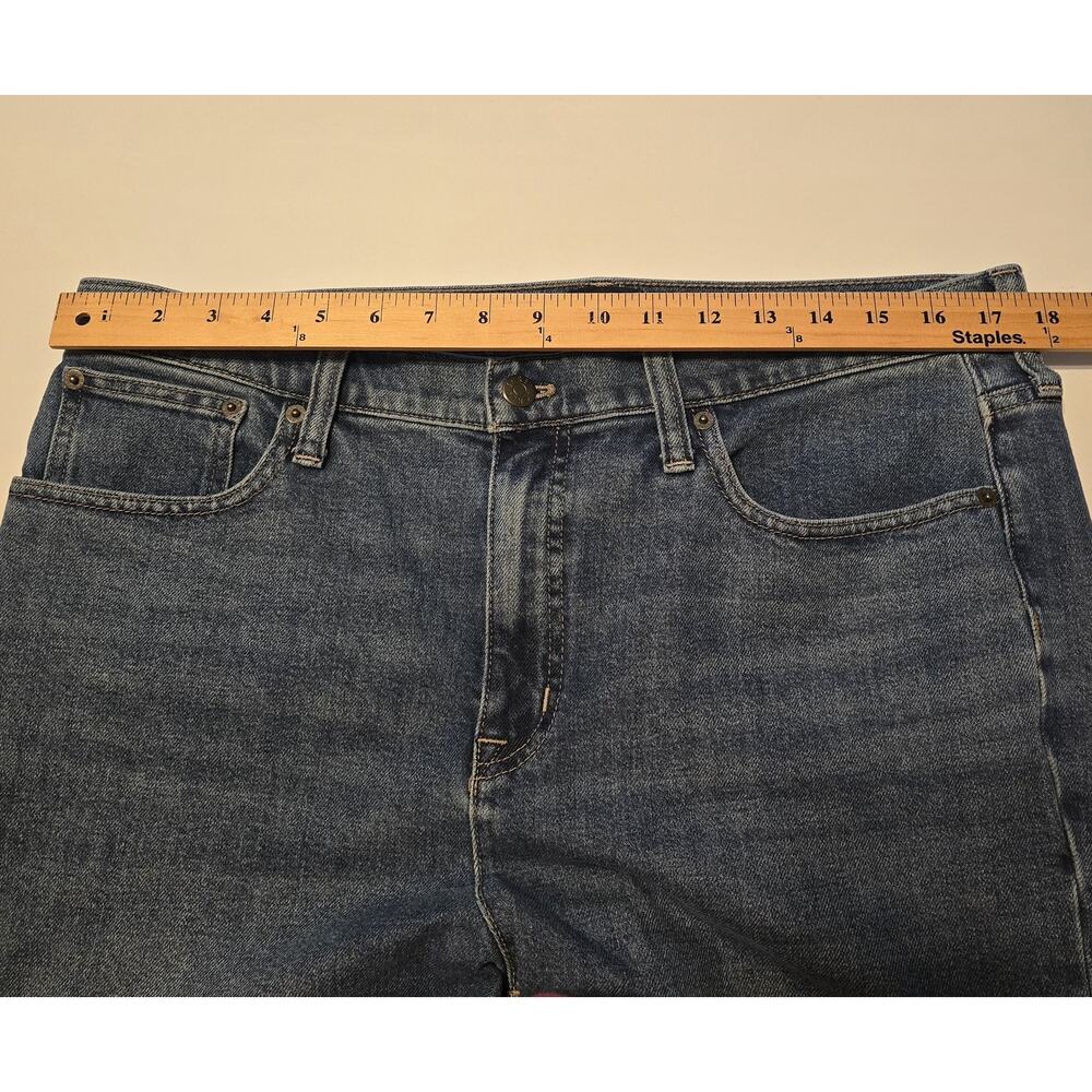 J Crew Factory Essential Straight Jean Womens 32 Blue Medium Wash Stretch Denim - Picture 8 of 13